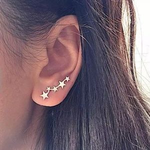 Gold Star Ear crawler earrings